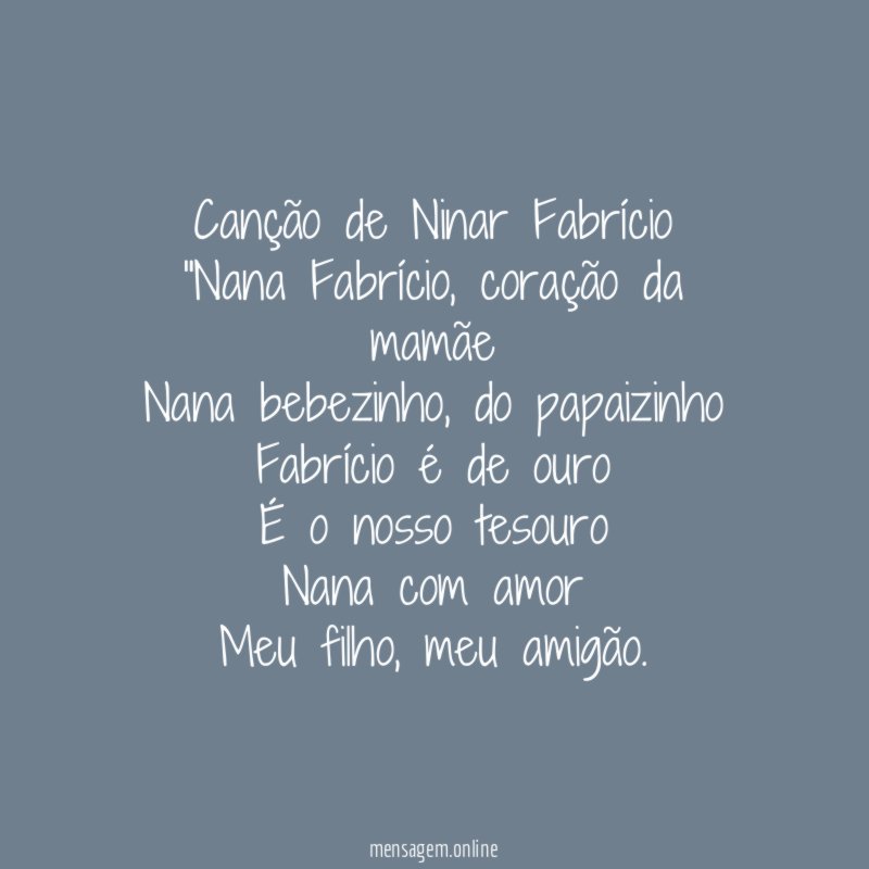 Canção de Ninar Fabrício