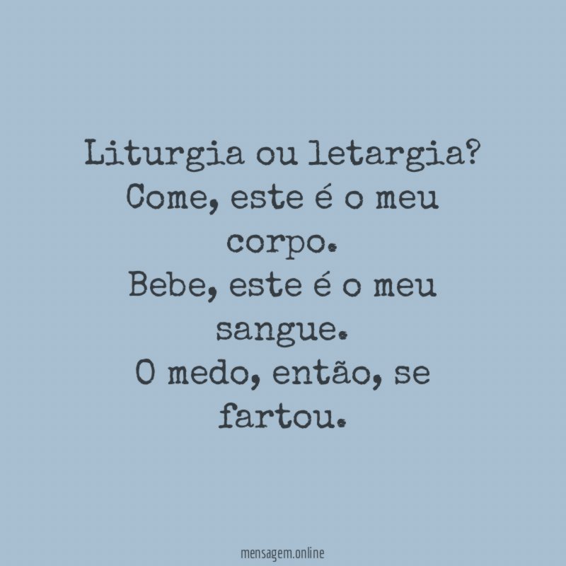 Liturgia ou letargia?
