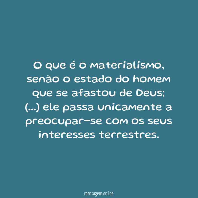 O que é o materialismo