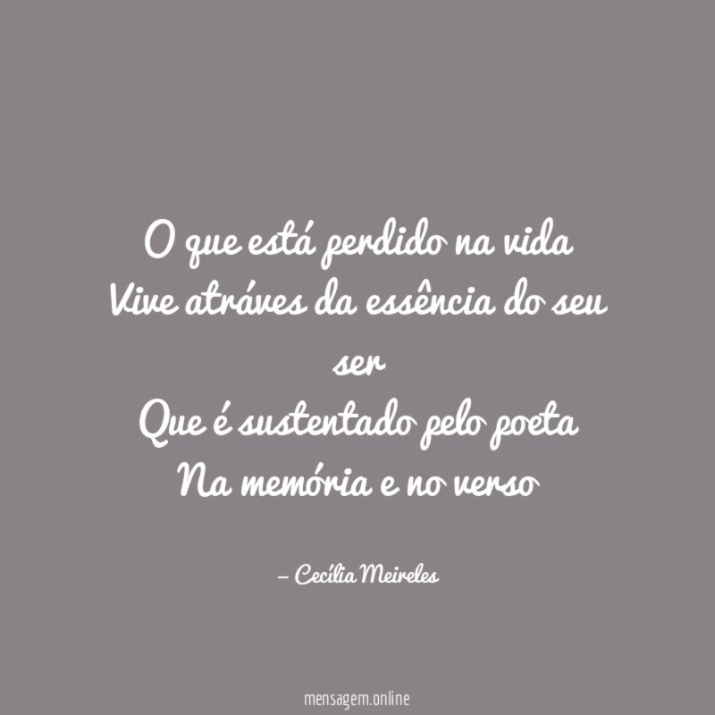 O que está perdido na vida Vive atráves da
