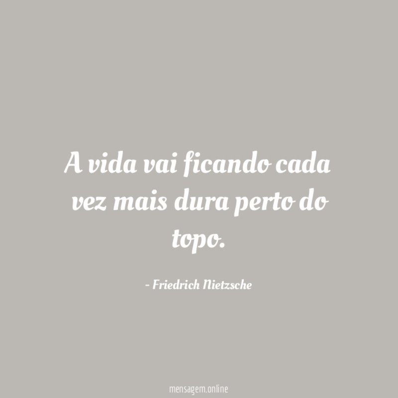 A vida vai ficando cada vez mais dura perto do topo