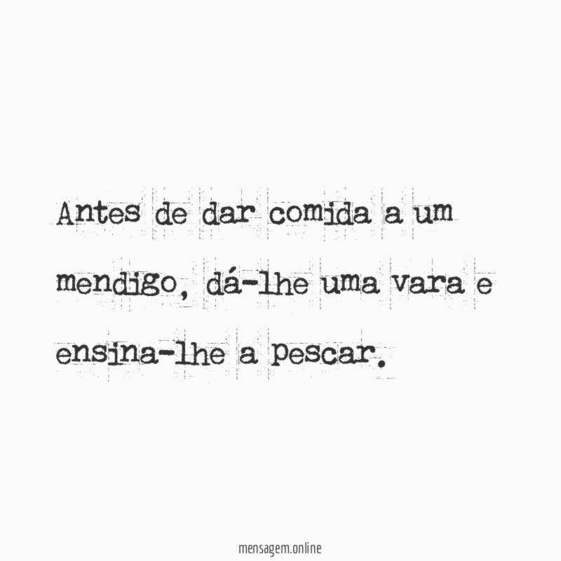 Antes de dar comida a um mendigo