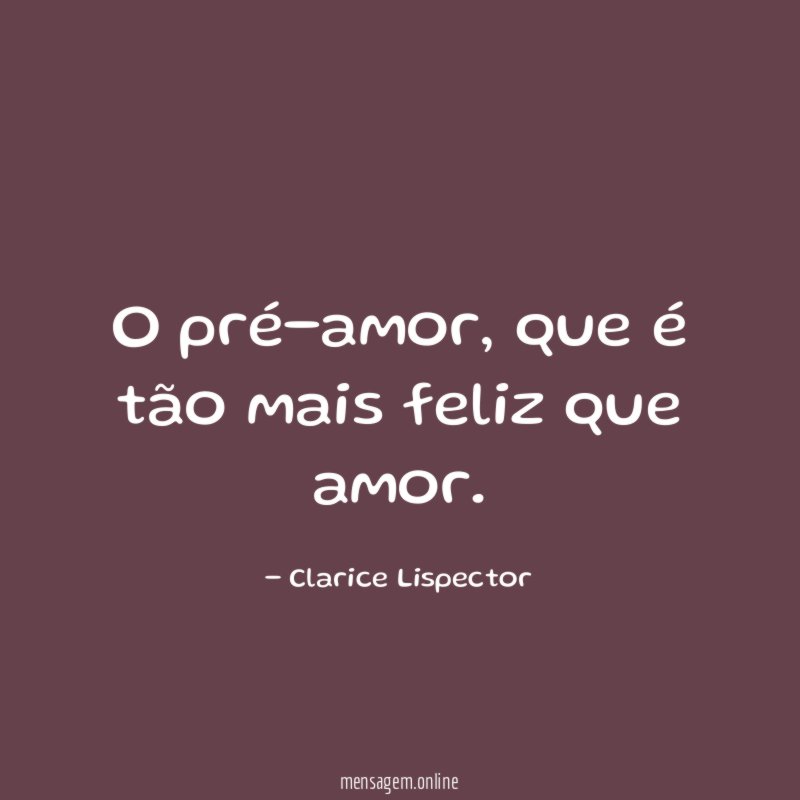 O pré-amor