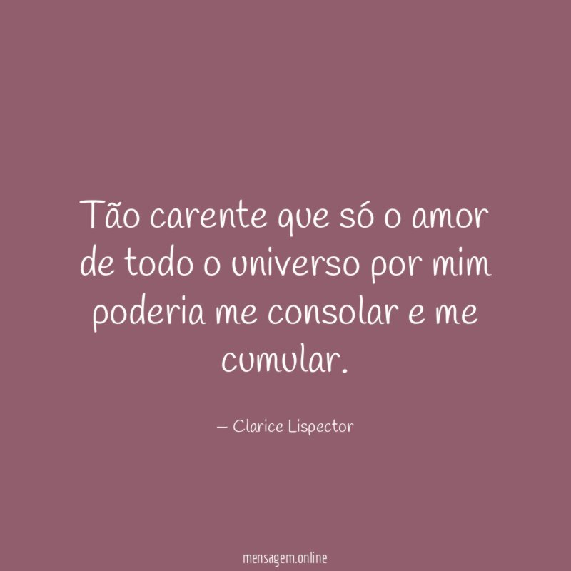 Tão carente que só o amor de todo