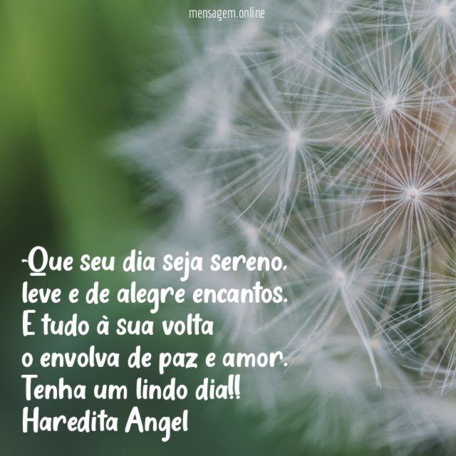 Que seu dia seja sereno