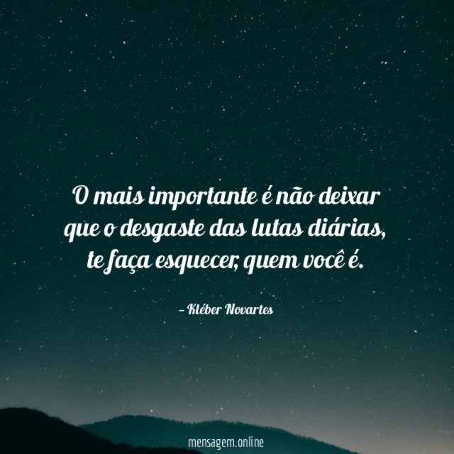 O mais importante é não deixar que