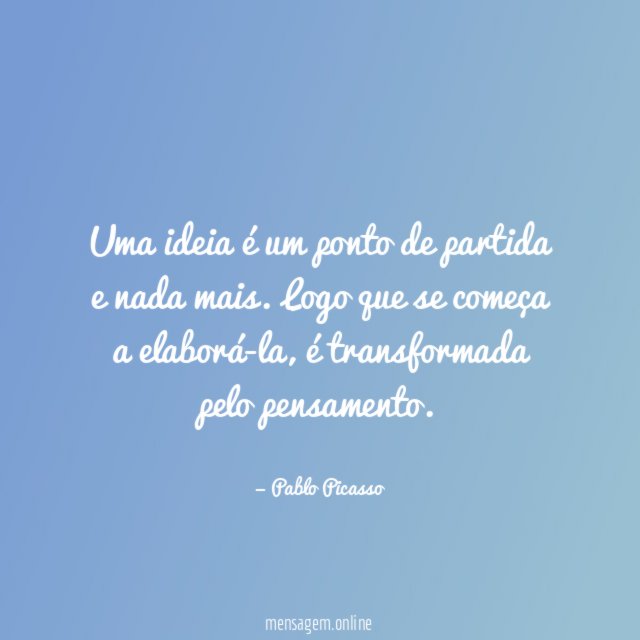 Uma ideia é um ponto de partida e nada mais