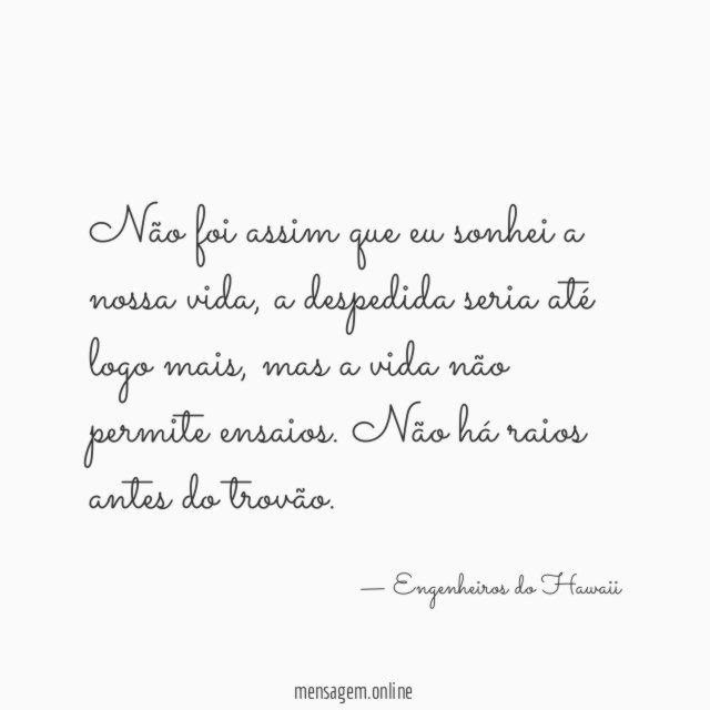 Não foi assim que eu sonhei a nossa vida