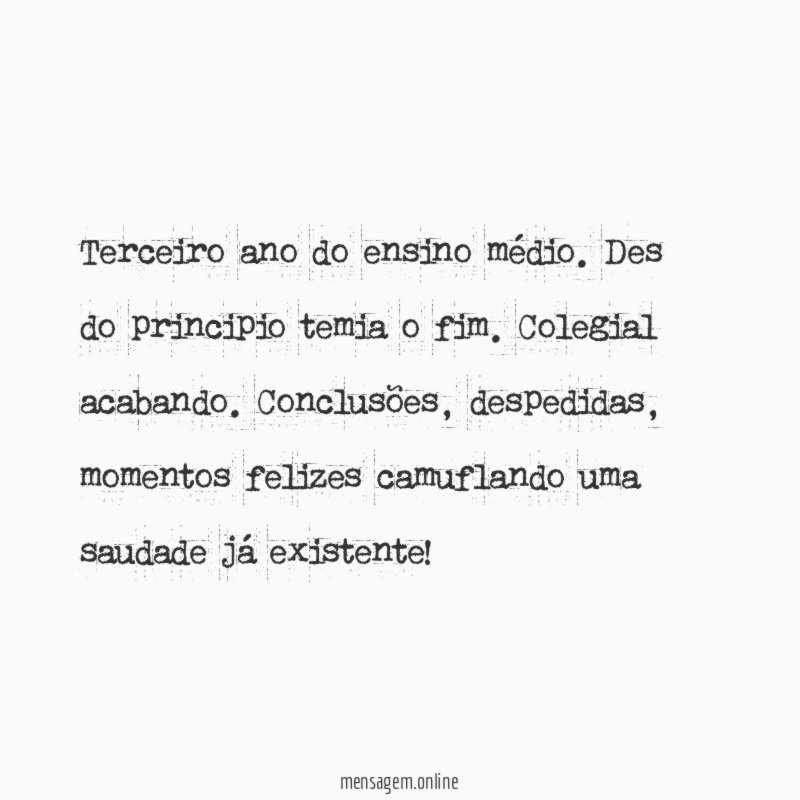 Terceiro ano do ensino médio