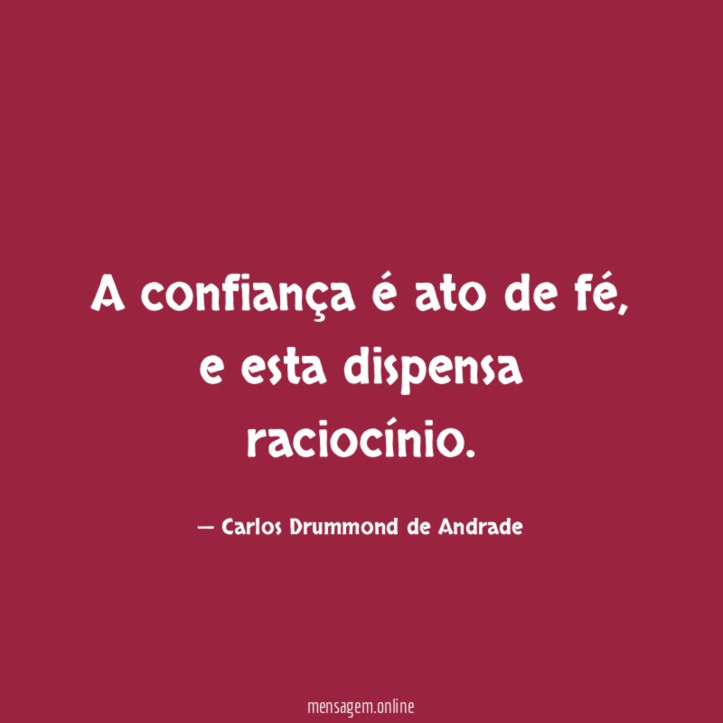 A confiança é ato de fé