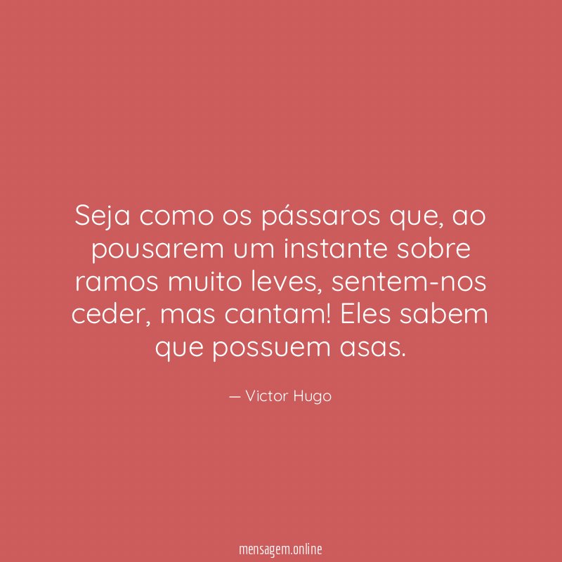 Seja como os pássaros que
