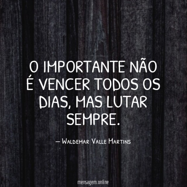 O importante não é vencer todos os dias
