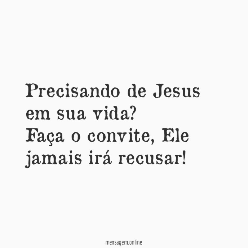 Precisando de Jesus em sua vida