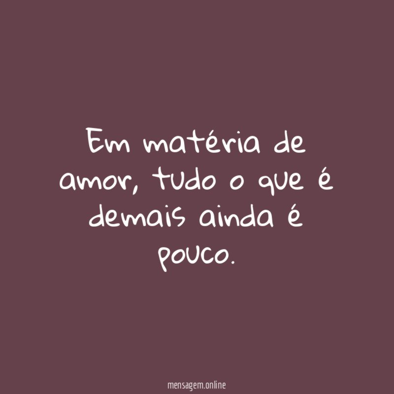 Em matéria de amor
