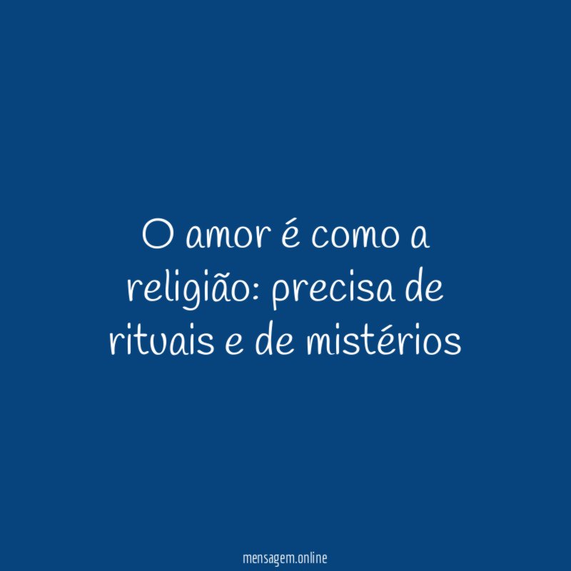 O amor é como a religião