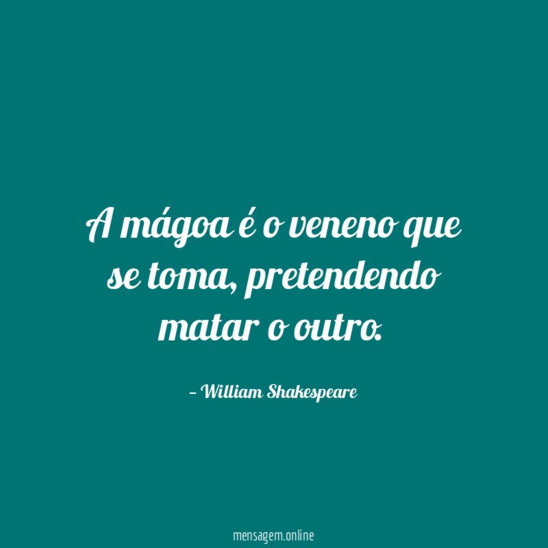A mágoa é o veneno que se toma