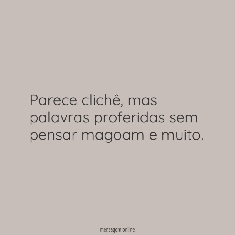 Parece clichê