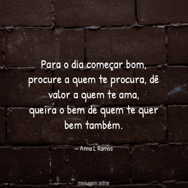 Para o dia começar bom