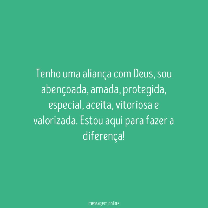 Tenho uma aliança com Deus
