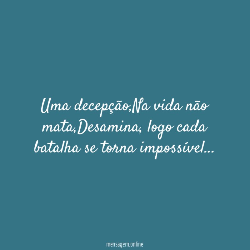 Uma decepção