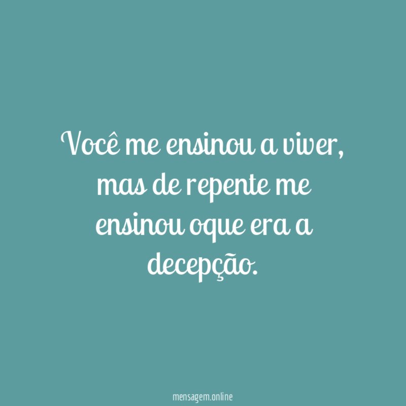 Você me ensinou a viver