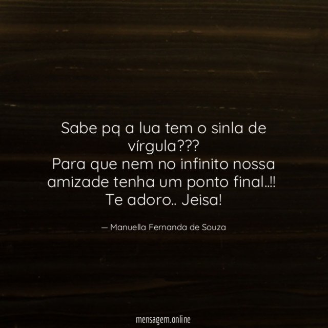 Sabe pq a lua tem o sinla de vírgula