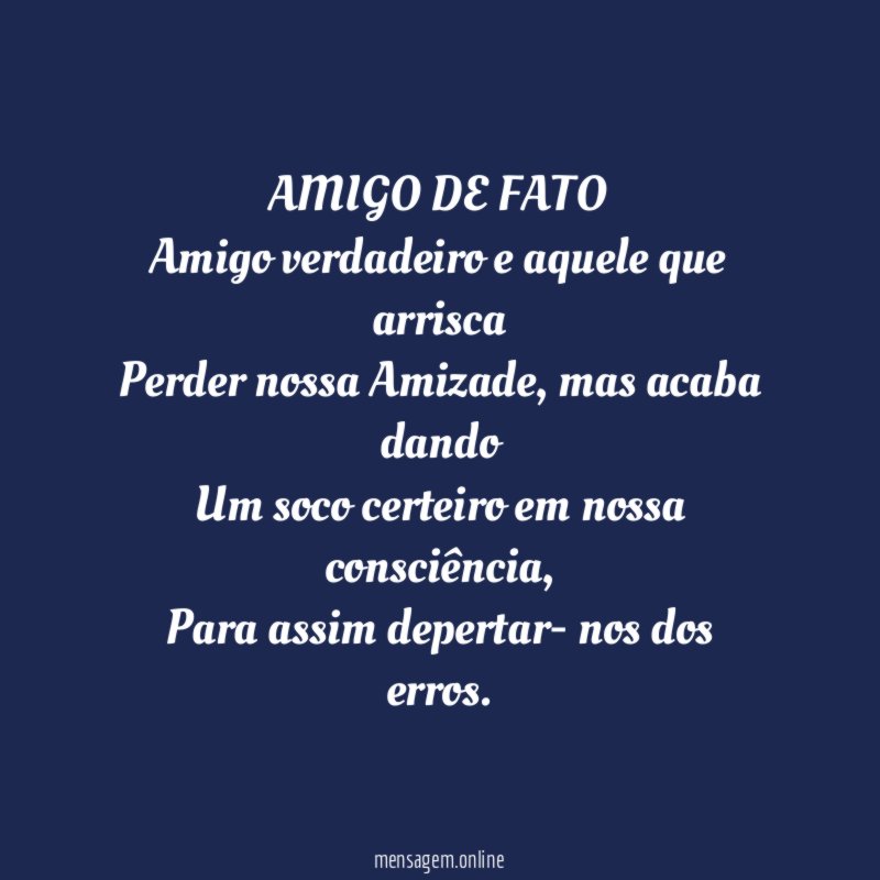 AMIGO DE FATO
