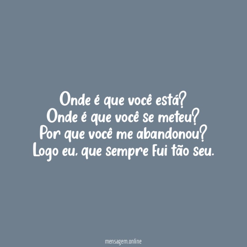 Onde é que você está