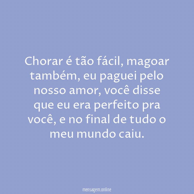 Chorar é tão fácil