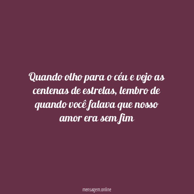Quando olho para o céu e vejo as centenas de estrelas