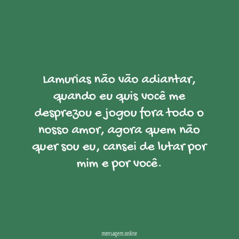 Lamurias não vão adiantar