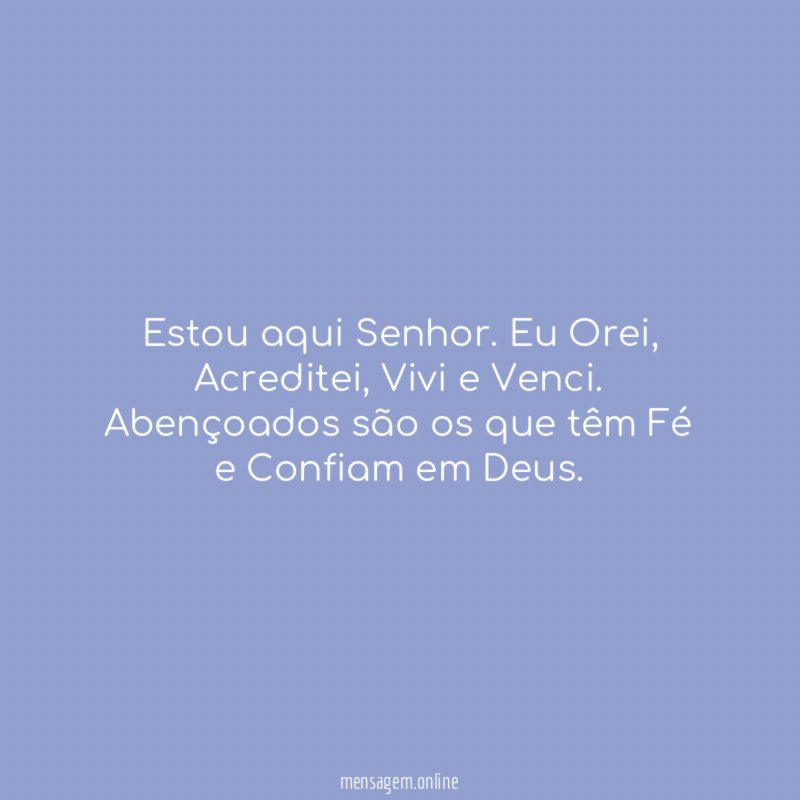 Estou aqui Senhor