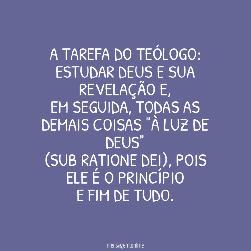 A tarefa do teólogo