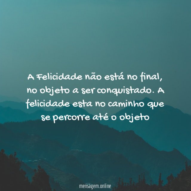 A Felicidade não está no final