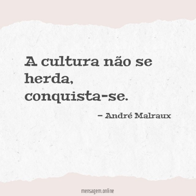 A cultura não se herda