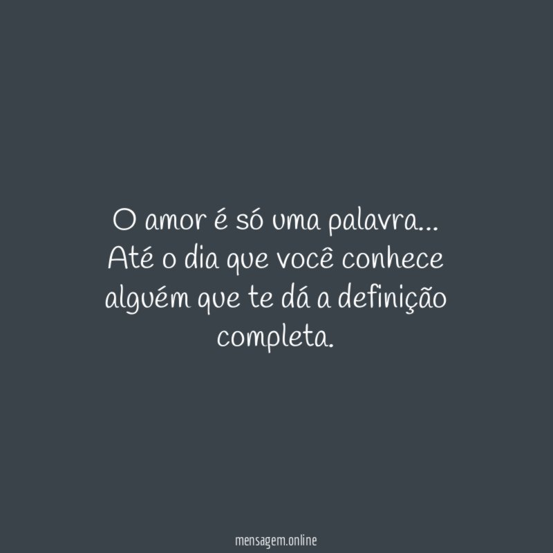 O amor é só uma palavra