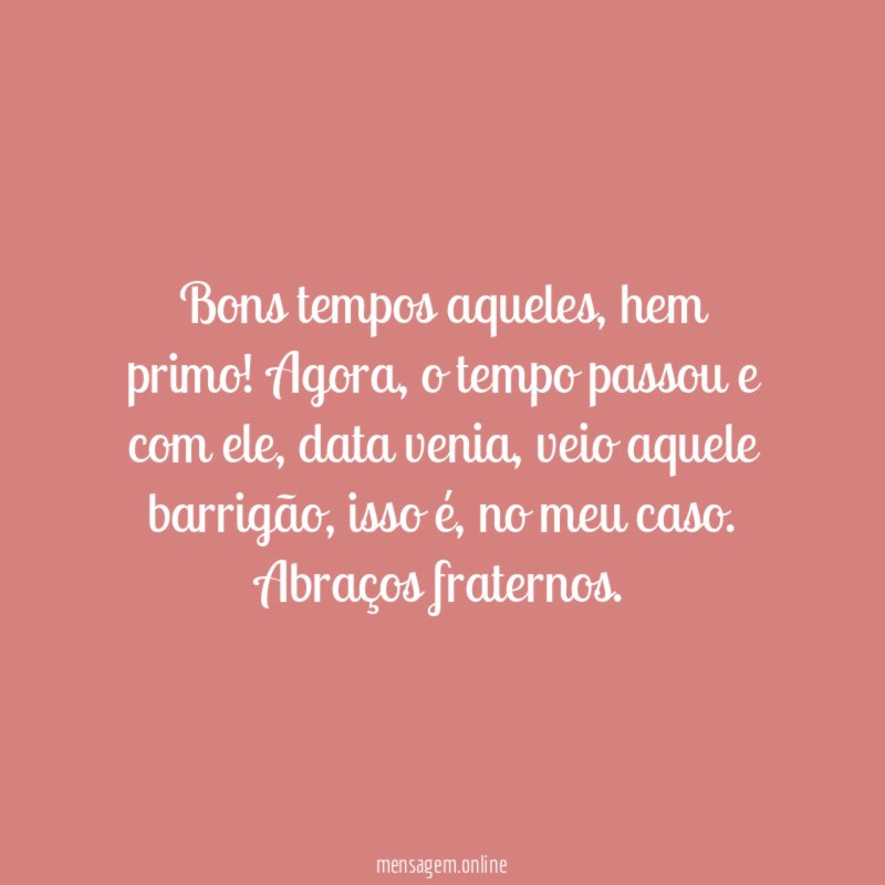 Bons tempos aqueles