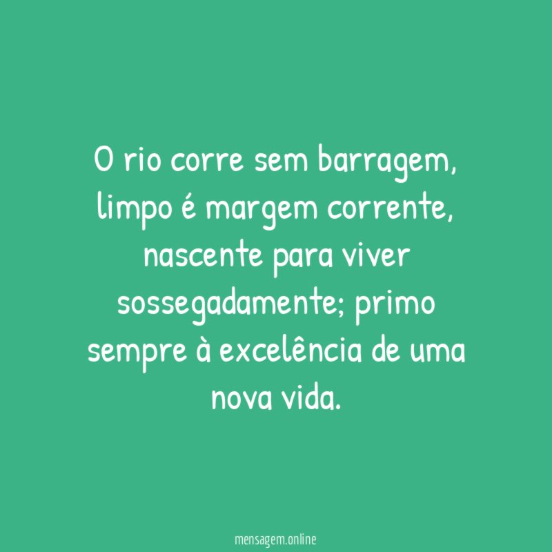 O rio corre sem barragem