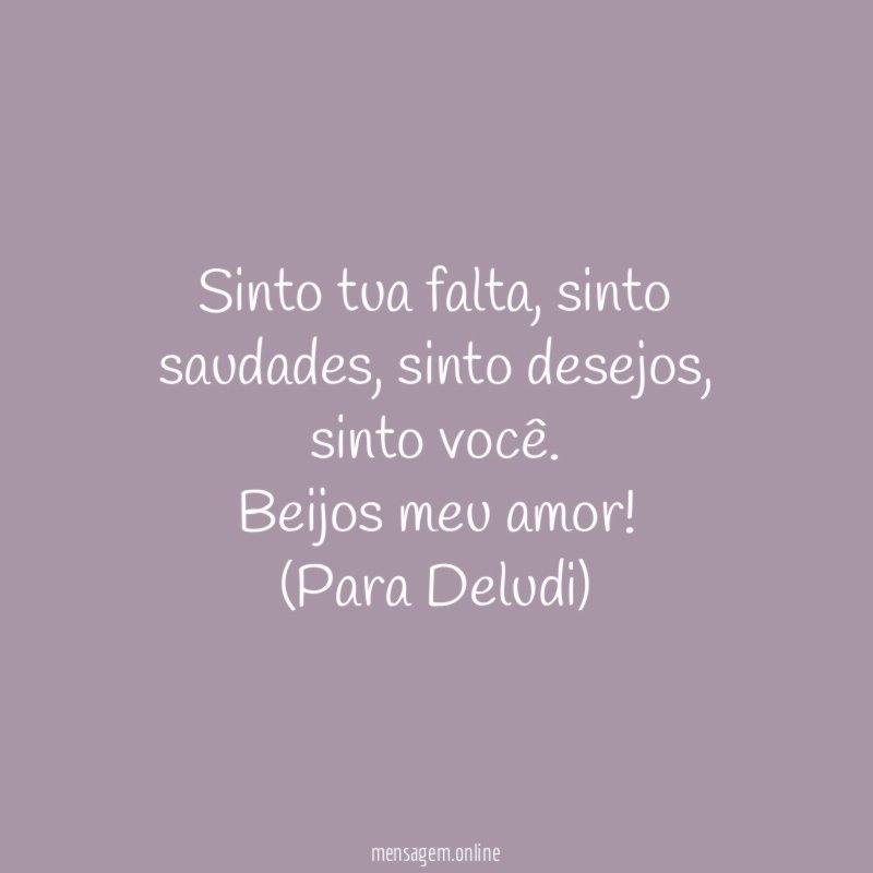 Sinto tua falta