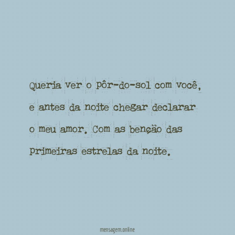 Queria ver o pôr-do-sol com você