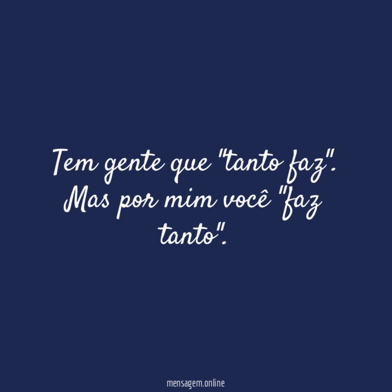 Tem gente que "tanto faz"