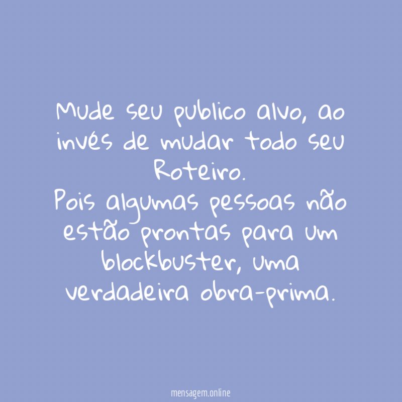 Mude seu publico alvo