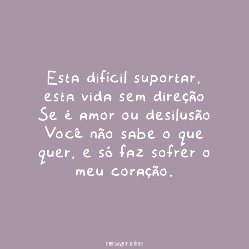 Esta difícil suportar
