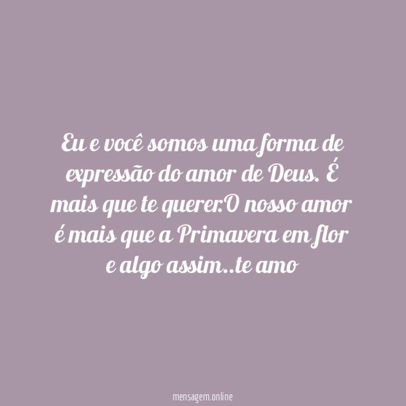 Eu e você somos uma forma de expressão