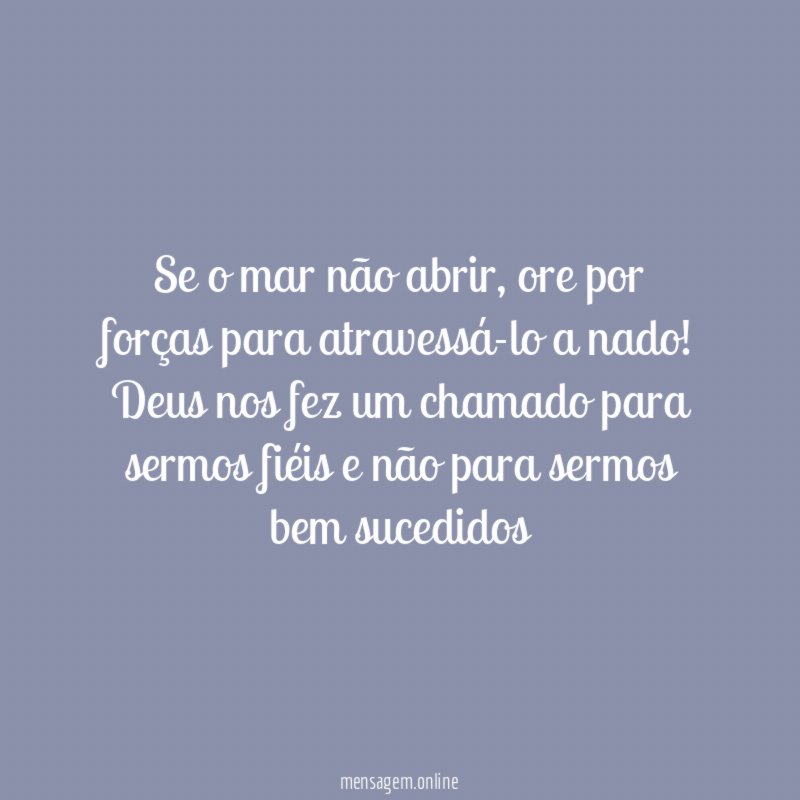 Se o mar não abrir