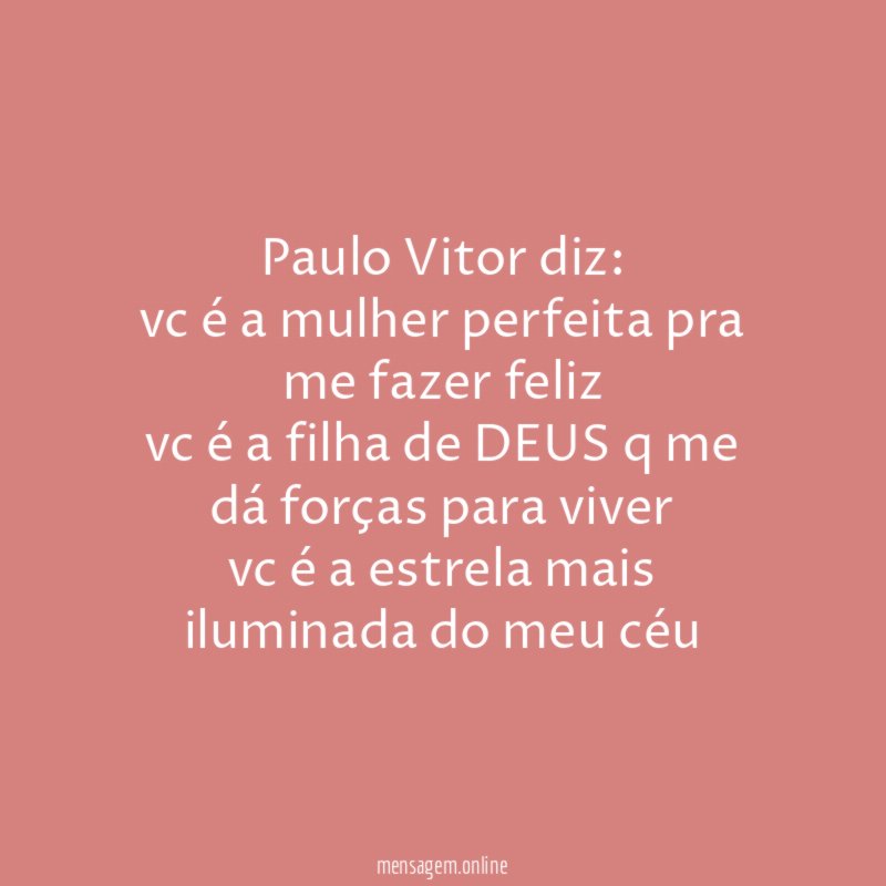 Paulo Vitor diz