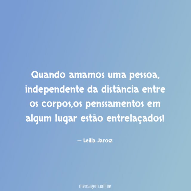 Quando amamos uma pessoa