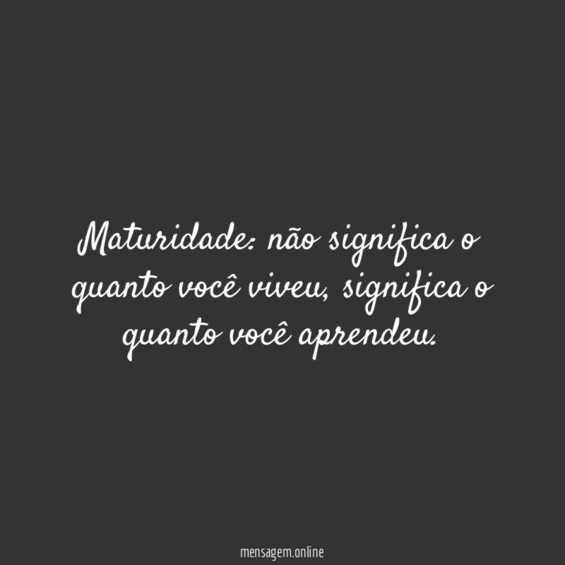Maturidade
