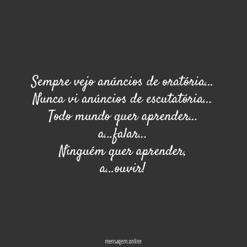 Sempre vejo anúncios de oratória