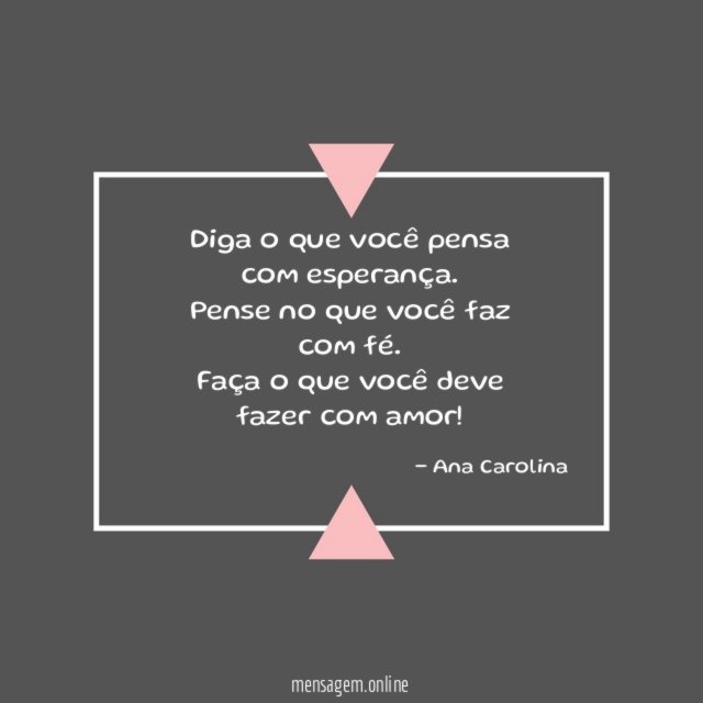 Diga o que você pensa com esperança